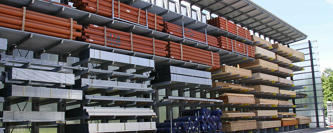 cantilever racking systems for the storage of building material