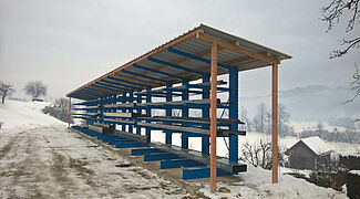 cantilever racking system with roof