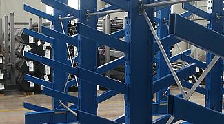 cantilever racking with inclined arms